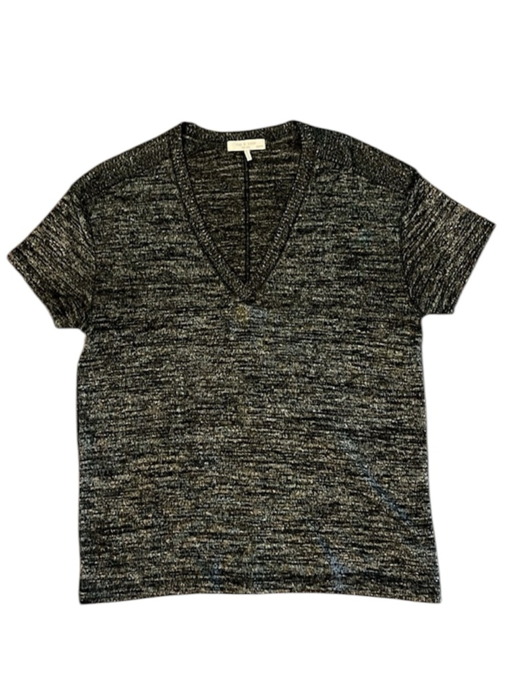 Rag & Bone Heather Gray V-Neck Tee XXS Short Sleeve Knit T-Shirt Made in USA